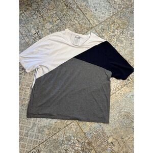 Sean John 4XB Colorblock T Shirt Men Big White Gray Navy Short Sleeve Cotton